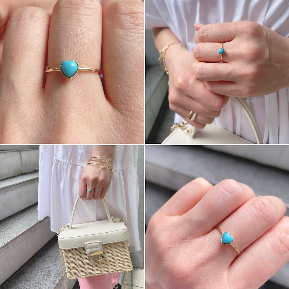 ピナコテーカ 368 ハート ターコイズ リング 18金,pinacoteca Heart Turquoise Ring K18