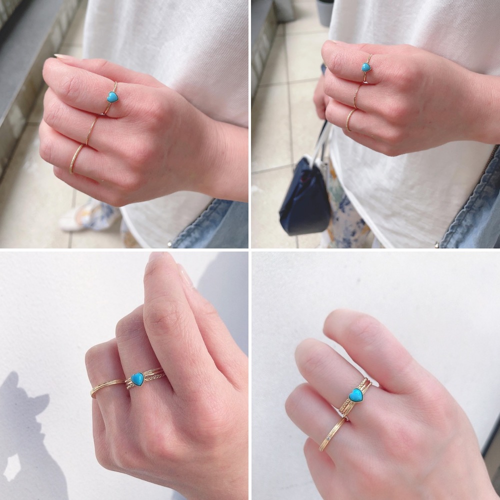 ピナコテーカ 368 ハート ターコイズ リング 18金,pinacoteca Heart Turquoise Ring K18