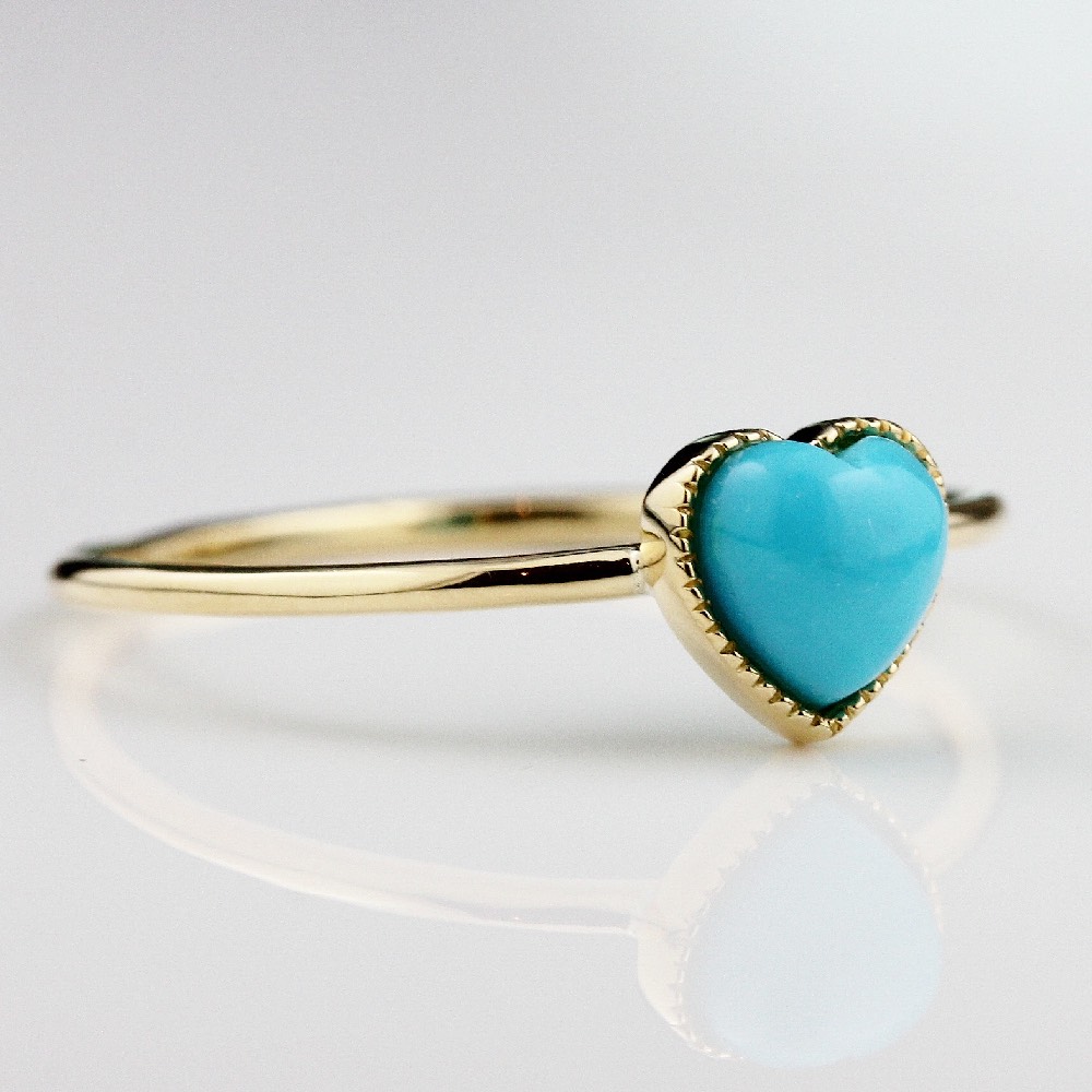 ピナコテーカ 368 ハート ターコイズ リング 18金,pinacoteca Heart Turquoise Ring K18