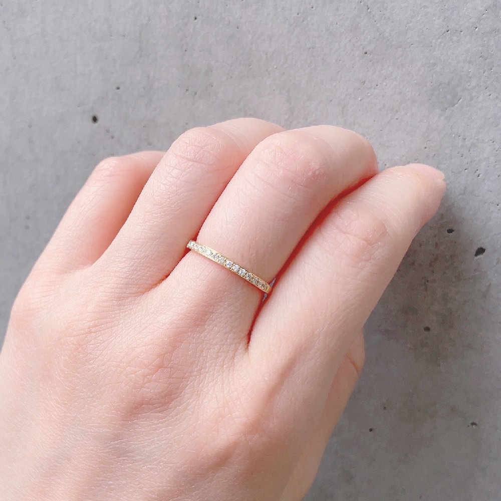 ピナコテーカ 440 ハーフエタニティ ダイヤモンド 華奢リング 18金,pinacoteca Half Eternity Diamond Ring K18