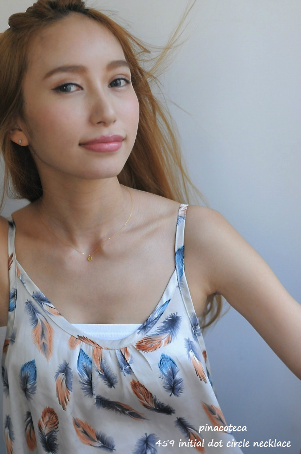 pinacoteca 459 イニシャル ドット サークル 華奢ネックレス K18,ピナコテーカ Initial Dot Circle Necklace 18金 