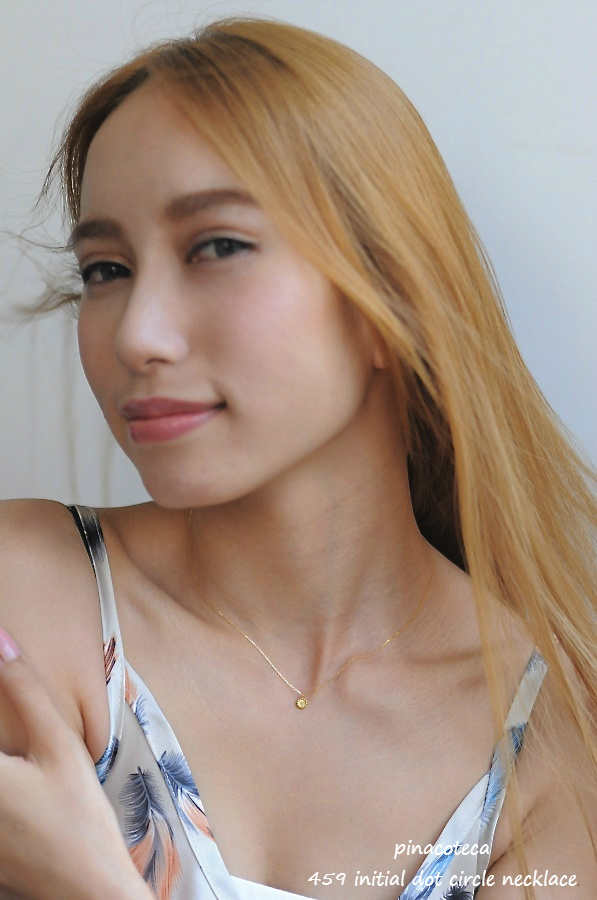pinacoteca 459 イニシャル ドット サークル 華奢ネックレス K18,ピナコテーカ Initial Dot Circle Necklace 18金 