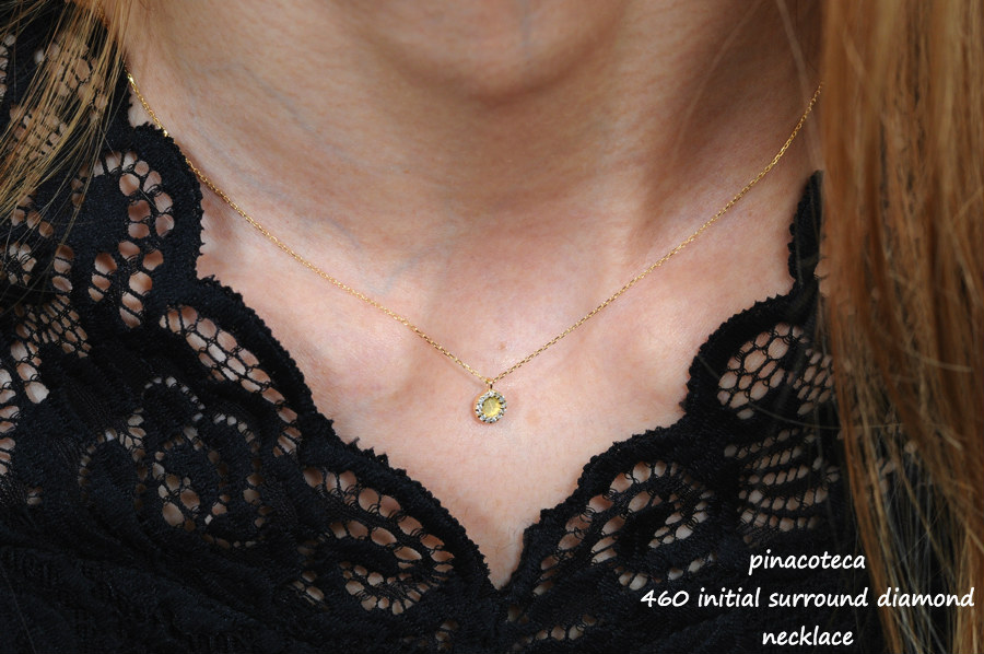 ピナコテーカ 460 イニシャル ダイヤモンド サークル 華奢ネックレス 18金,pinacoteca Initial Diamond Necklace K18