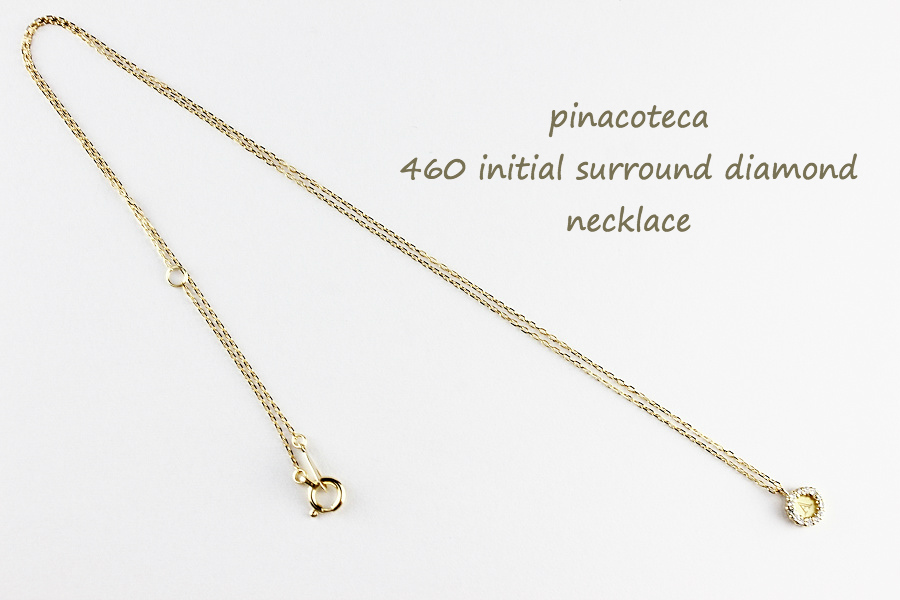 ピナコテーカ 460 イニシャル ダイヤモンド サークル 華奢ネックレス 18金,pinacoteca Initial Diamond Necklace K18