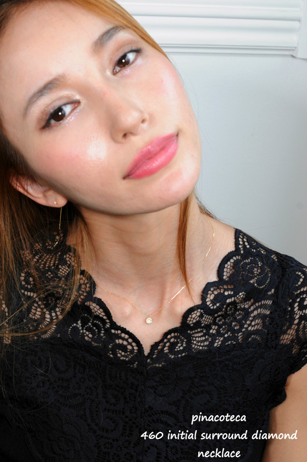 ピナコテーカ 460 イニシャル ダイヤモンド サークル 華奢ネックレス 18金,pinacoteca Initial Diamond Necklace K18