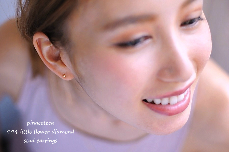 pinacoteca 494 リトル フラワー ダイヤモンド スタッド 華奢ピアス K18,ピナコテーカ Little Flower Diamond Stud Earrings 18金