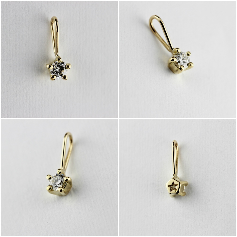 ピナコテーカ 527 5本爪 一粒ダイヤモンド チャーム 0.05ct 18金,pinacoteca Solitaire Diamond Charm K18