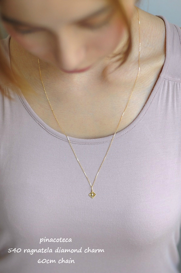 ピナコテーカ 540 蜘蛛の巣 四角 ダイヤモンド チャーム ペンダントトップ 18金,pinacoteca Ragnatela Diamond Charm K18