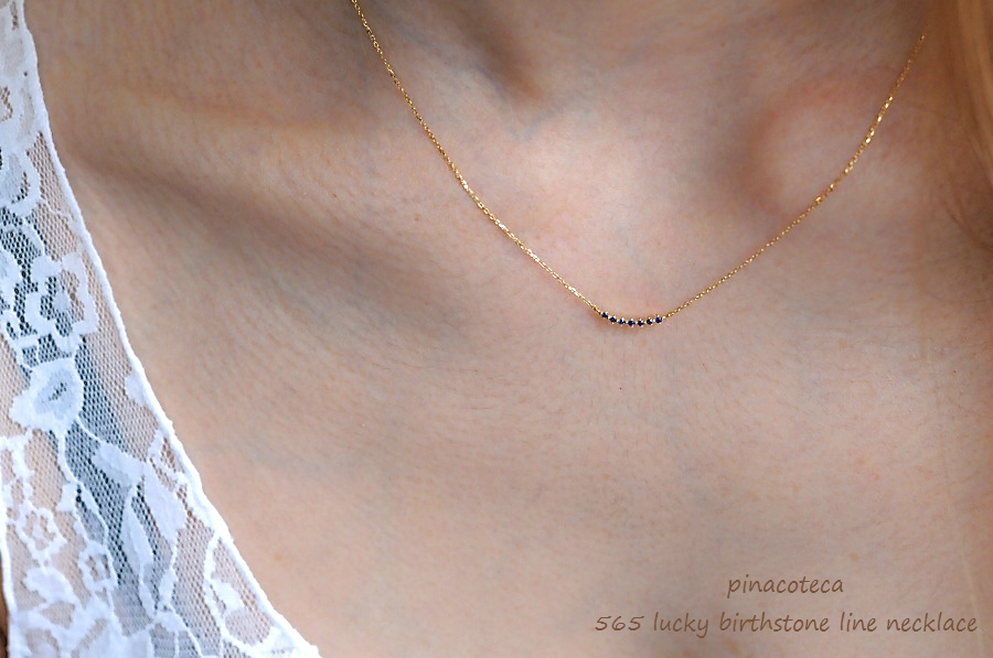 ピナコテーカ 565 ラッキー 誕生石 ライン 華奢ネックレス 18金,pinacoteca Lucky Birthstone Line Necklace K18