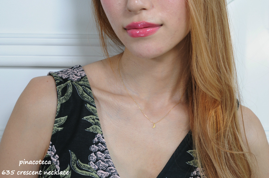 pinacoteca 635 Crescent Diamond Necklace K18,ピナコテーカ 月 ムーン ダイヤモンド 華奢 ネックレス 18金