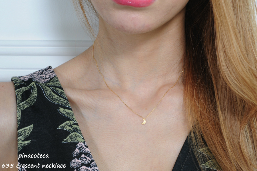 pinacoteca 635 Crescent Diamond Necklace K18,ピナコテーカ 月 ムーン ダイヤモンド 華奢 ネックレス 18金