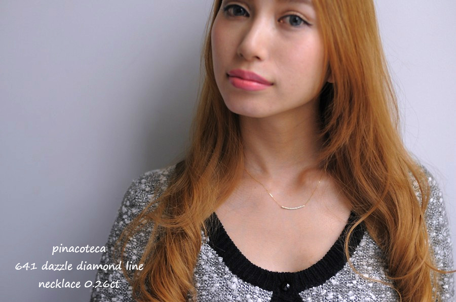 ピナコテーカ 641 ダズル ダイヤモンド ライン バー ネックレス 18金,pinacoteca Dazzle Diamond Line Necklace K18