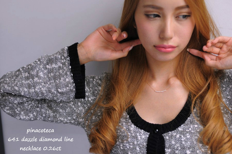 ピナコテーカ 641 ダズル ダイヤモンド ライン バー ネックレス 18金,pinacoteca Dazzle Diamond Line Necklace K18