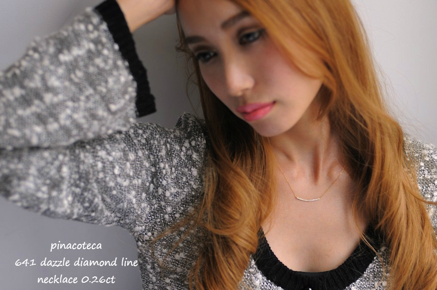 ピナコテーカ 641 ダズル ダイヤモンド ライン バー ネックレス 18金,pinacoteca Dazzle Diamond Line Necklace K18