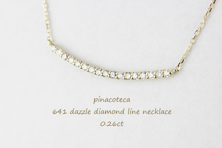 ピナコテーカ 641 ダズル ダイヤモンド ライン バー ネックレス 18金,pinacoteca Dazzle Diamond Line Necklace K18