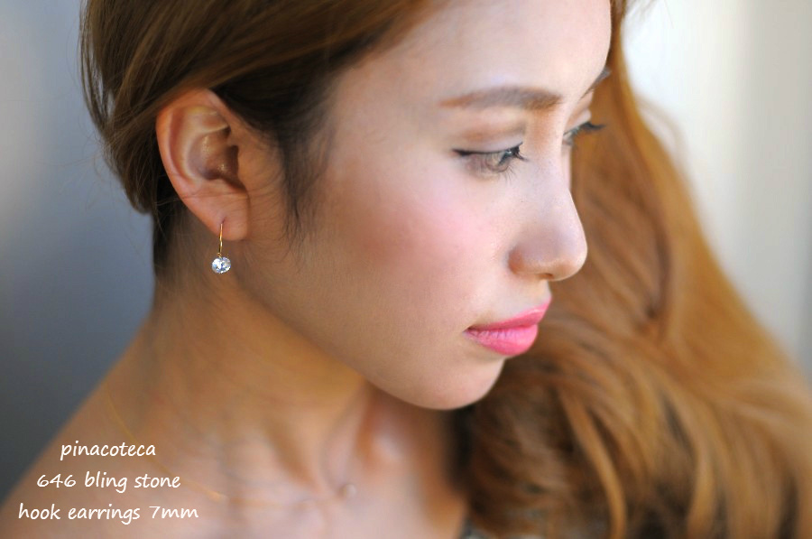 ピナコテーカ 646 ブリン ストーン キュービックジルコニア フック ピアス 18金,pinacoteca Bling Stone Hook Earrings K18