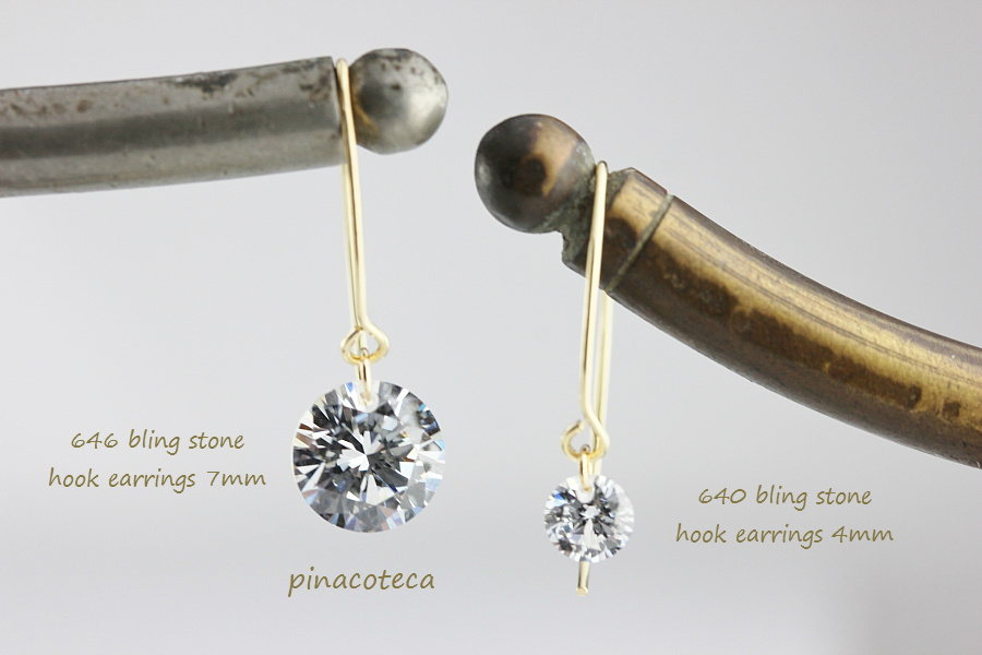 ピナコテーカ 646 ブリン ストーン キュービックジルコニア フック ピアス 18金,pinacoteca Bling Stone Hook Earrings K18