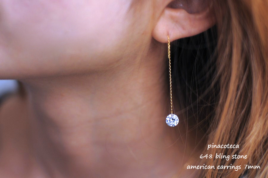 ピナコテーカ 648 ブリン ストーン キュービックジルコニア アメリカン ピアス 18金,pinacoteca Bling Stone American Earrings K18