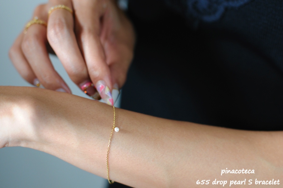 ピナコテーカ 655 淡水 パール 一粒 華奢ブレスレット スキンジュエリー 18金,pinacoteca Drop Pearl Bracelet K18
