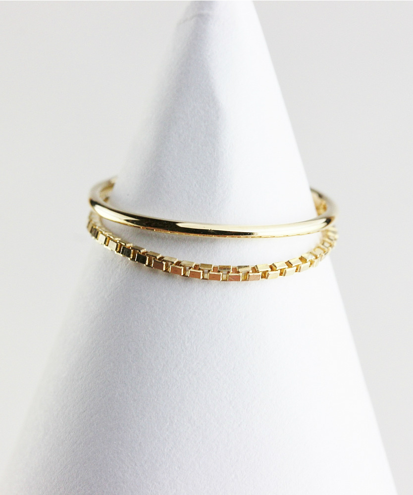 ピナコテーカ 696 ライン ベネチアン チェーン コンビ 華奢リング ピンキーリング 18金,pinacoteca Line Venetian Chain Combi Ring K18