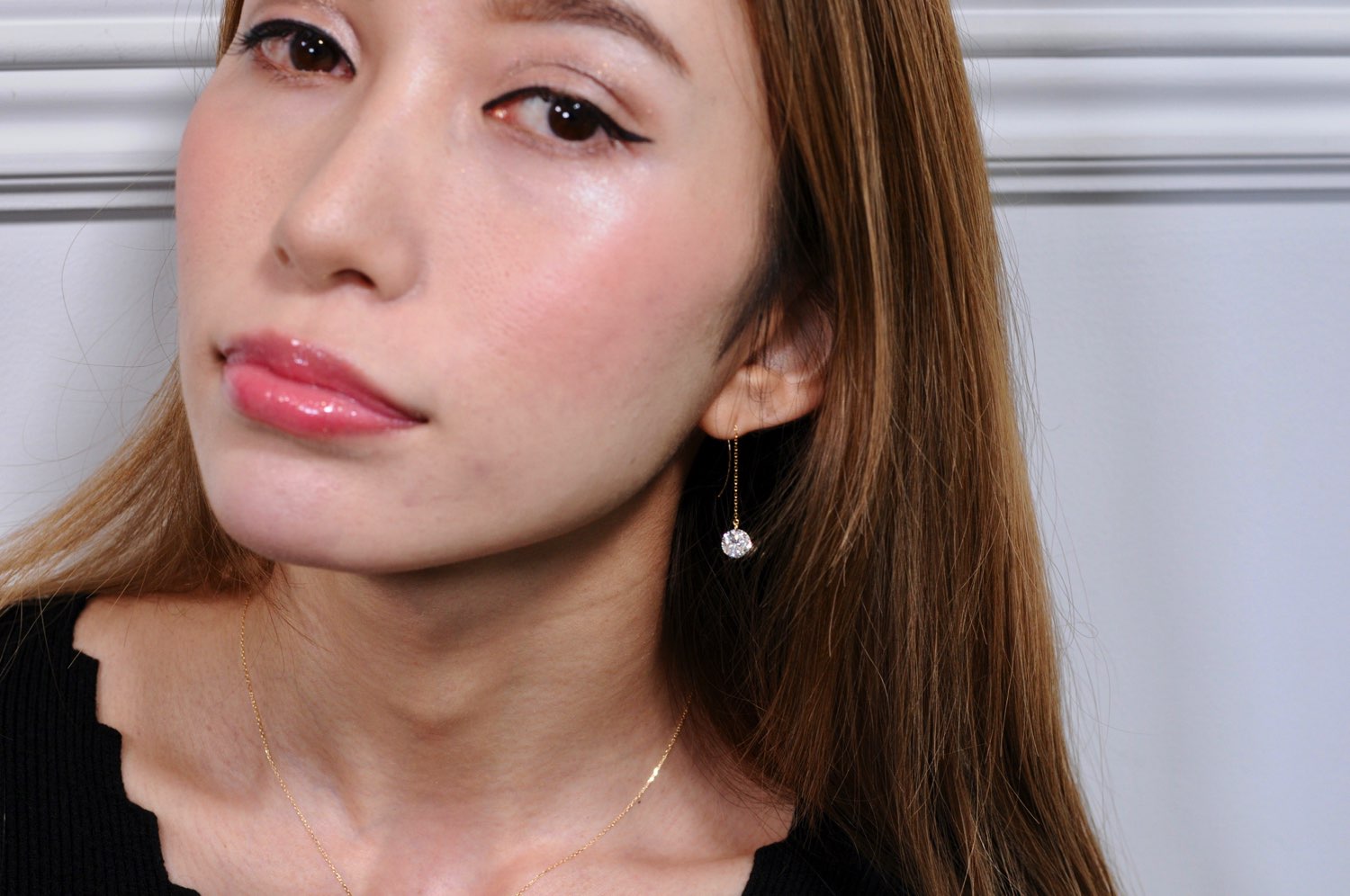 ピナコテーカ 704 ブリン ストーン キュービックジルコニア アメリカン 華奢ピアス 18金,pinacoteca Bling Stone American Earrings K18