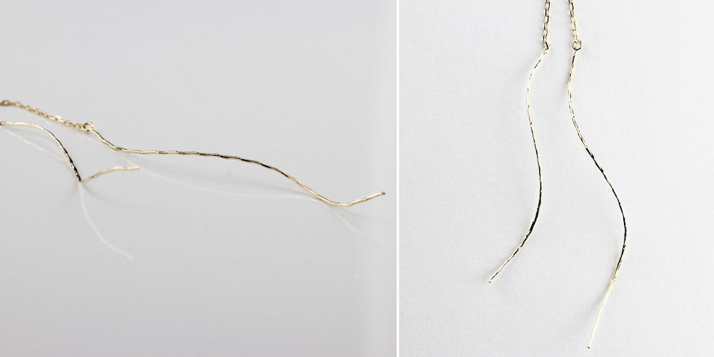 ピナコテーカ 709 スウァーリー ライン アメリカン 華奢ピアス 18金,pinacoteca Swirly Line American Earrings K18
