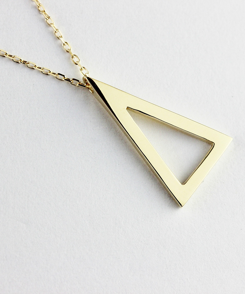 ピナコテーカ 714 シャイン 二等辺三角形 トライアングル 華奢ネックレス 18金,pinacoteca Shine Isosceles Triangle Necklace K18