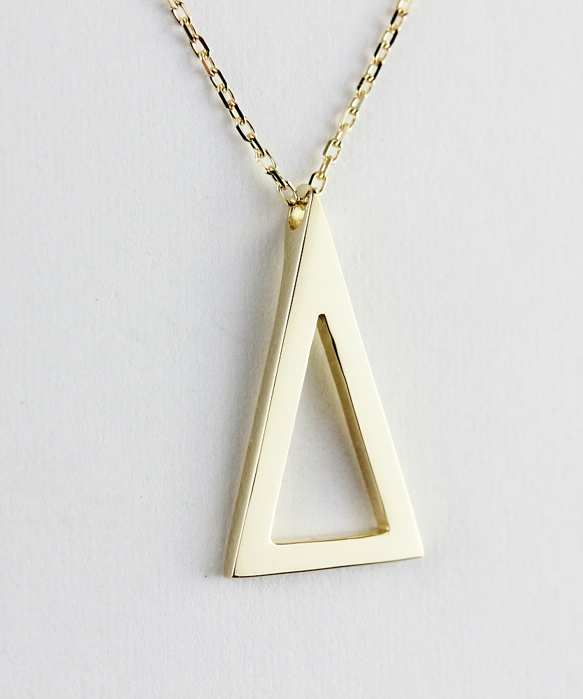 ピナコテーカ 714 シャイン 二等辺三角形 トライアングル 華奢ネックレス 18金,pinacoteca Shine Isosceles Triangle Necklace K18