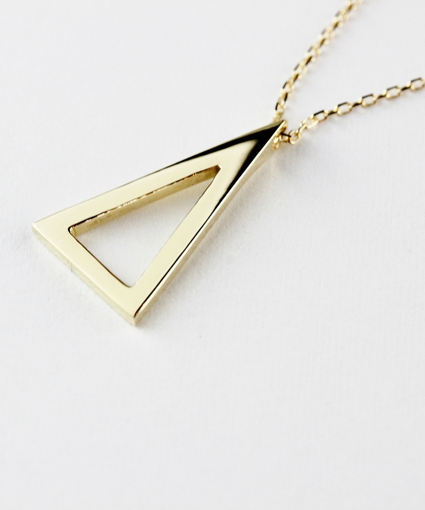 ピナコテーカ 714 シャイン 二等辺三角形 トライアングル 華奢ネックレス 18金,pinacoteca Shine Isosceles Triangle Necklace K18