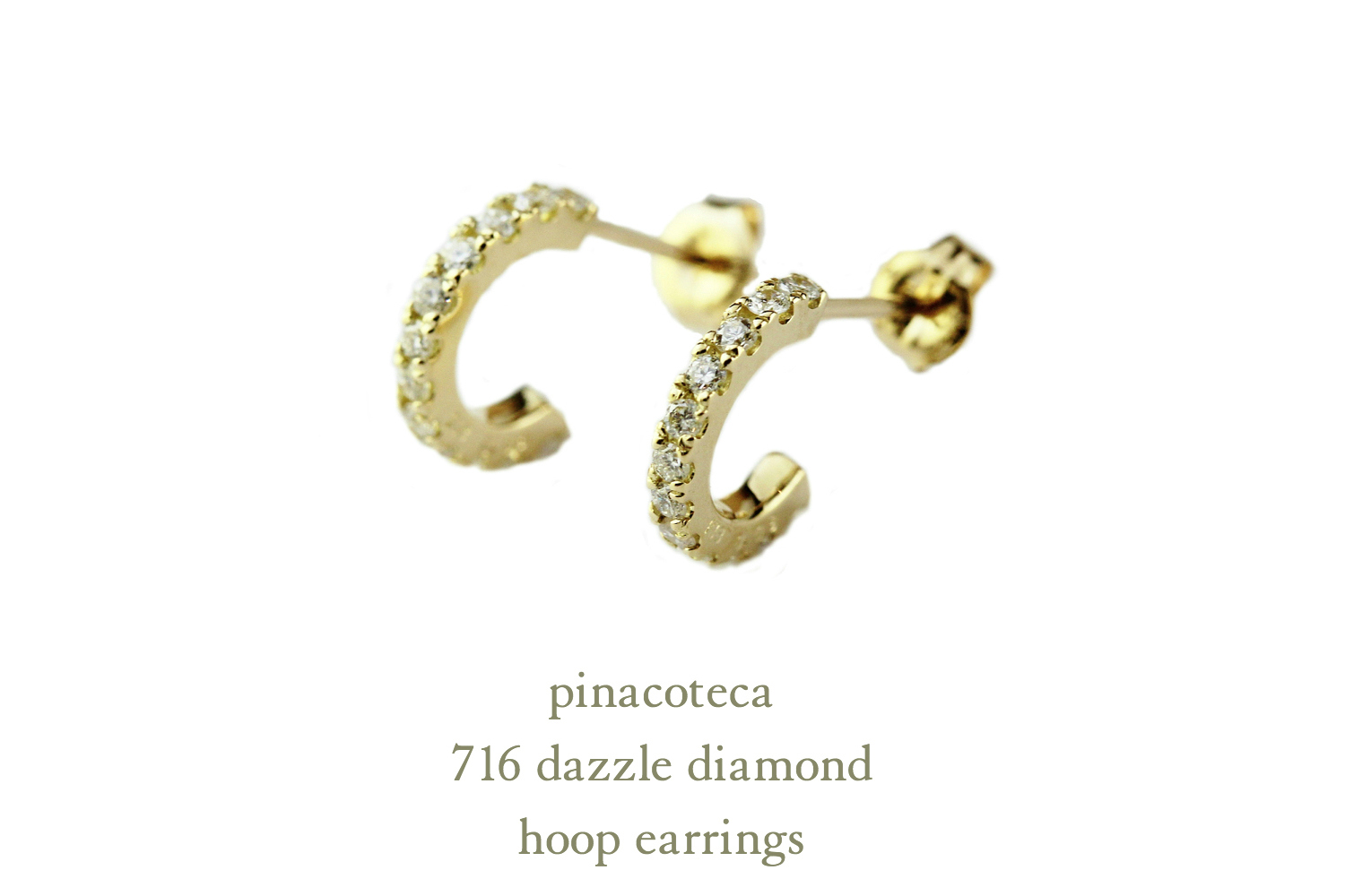 ピナコテーカ 716 ダズル ダイヤモンド フープピアス 18金,pinacoteca Dazzle Diamond Hoop Earrings K18