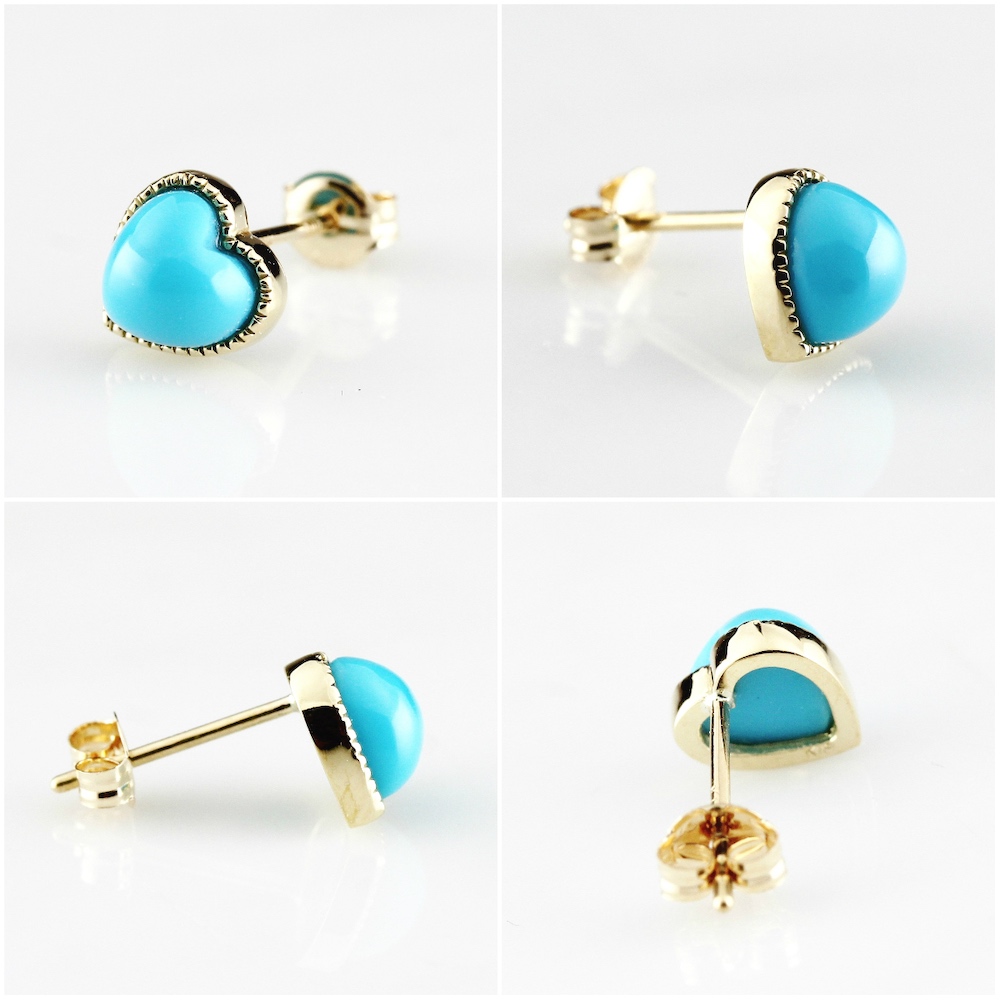 ピナコテーカ 727 ハート ターコイズ スタッド ピアス 18金,pinacoteca Heart Turquoise Stud Earrings K18