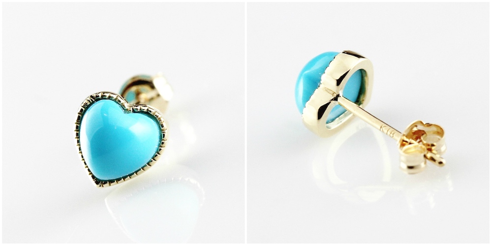 ピナコテーカ 727 ハート ターコイズ スタッド ピアス 18金,pinacoteca Heart Turquoise Stud Earrings K18