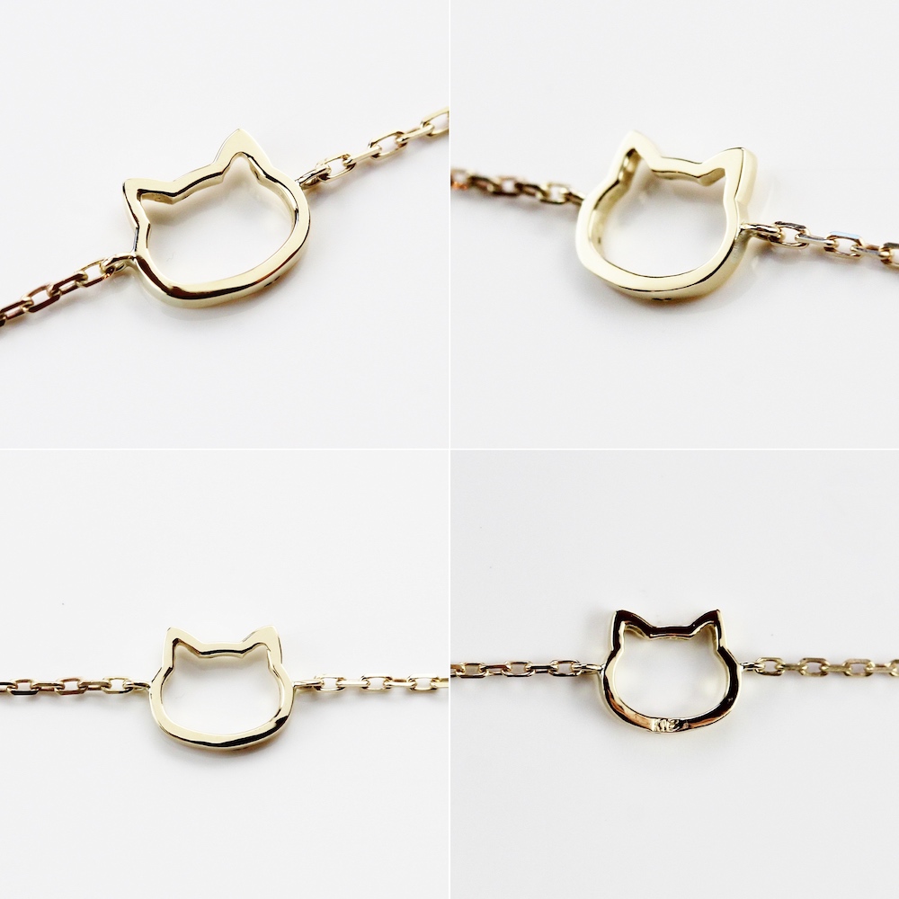 ピナコテーカ 730 猫 顔 ブレスレット 子猫 華奢 キャット フェイス 18金,pinacoteca Cat Face Silhouette Bracelet K18