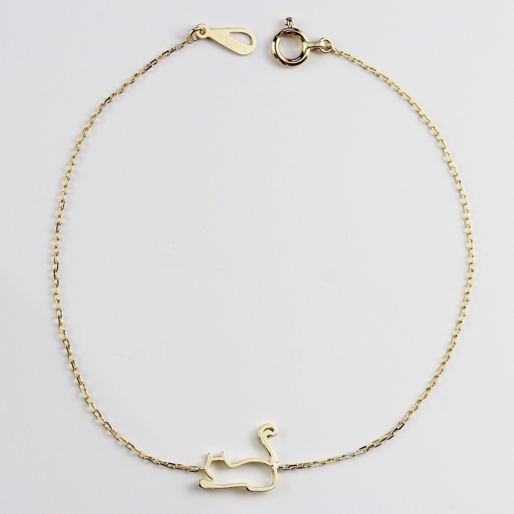 ピナコテーカ 734 猫 ブレスレット 子猫 華奢 フレンドリー キャット 18金,pinacoteca Friendly Cat Silhouette Bracelet K18