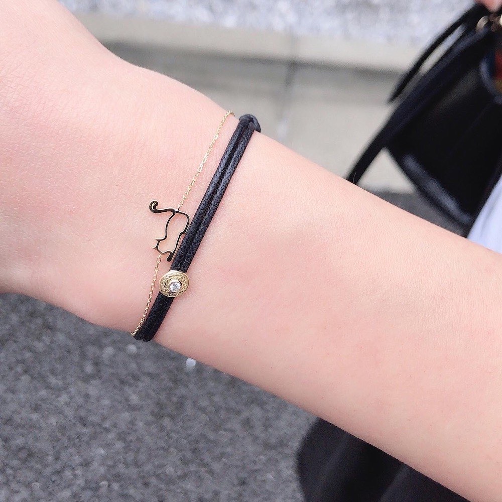 ピナコテーカ 734 猫 ブレスレット 子猫 華奢 フレンドリー キャット 18金,pinacoteca Friendly Cat Silhouette Bracelet K18