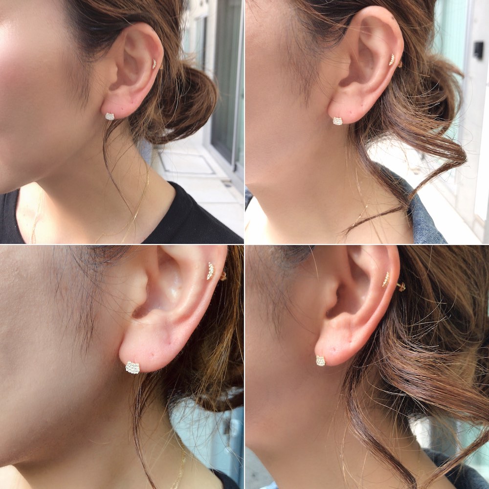 ピナコテーカ 738 猫 顔 ダイヤモンド ピアス ねこ キャット 18金,pinacoteca Cat Face Pave Diamond Stud Earring K18