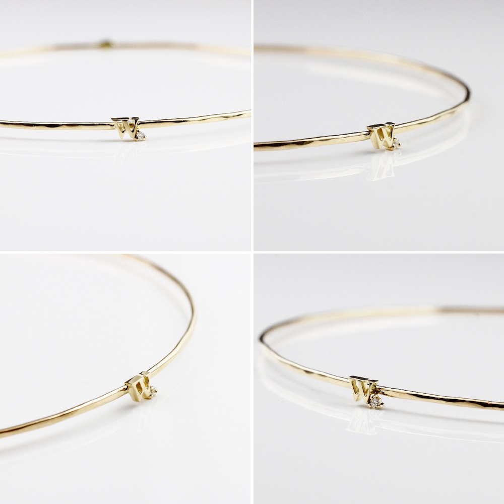 ピナコテーカ 748 タイニー イニシャル バングル 18金,pinacoteca Tiny Initial Bangle K18