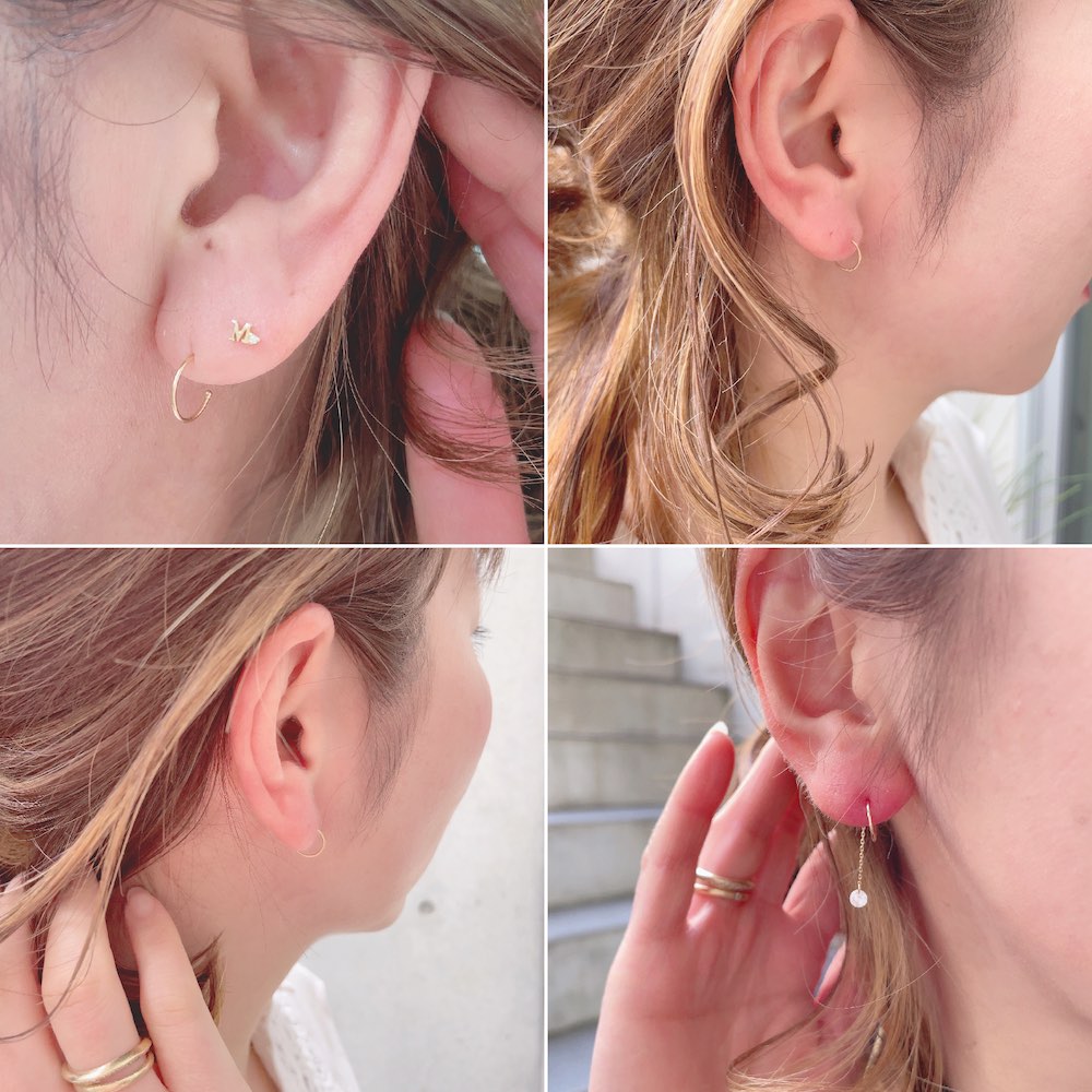 pinacoteca 750 Tiny Hoop Earring M K18YG(ピナコテーカ タイニー フープ ピアス M)