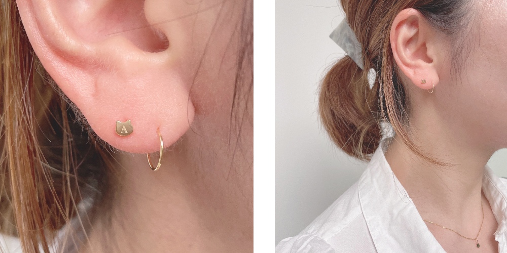 ピナコテーカ 753 チビ ネコ にゃんこ 猫ちゃん 華奢 ピアス 片耳 18金,pinacoteca CHIBI Neko Cat Stud Earring K18