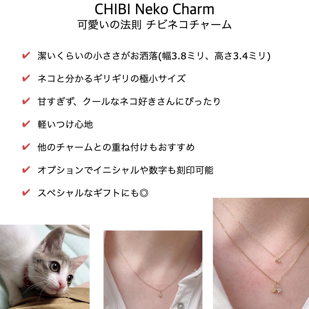 ピナコテーカ 755 チビ ネコ にゃんこ 猫ちゃん 華奢 チャーム ペンダントトップ 18金,pinacoteca CHIBI Neko Cat Charm K18