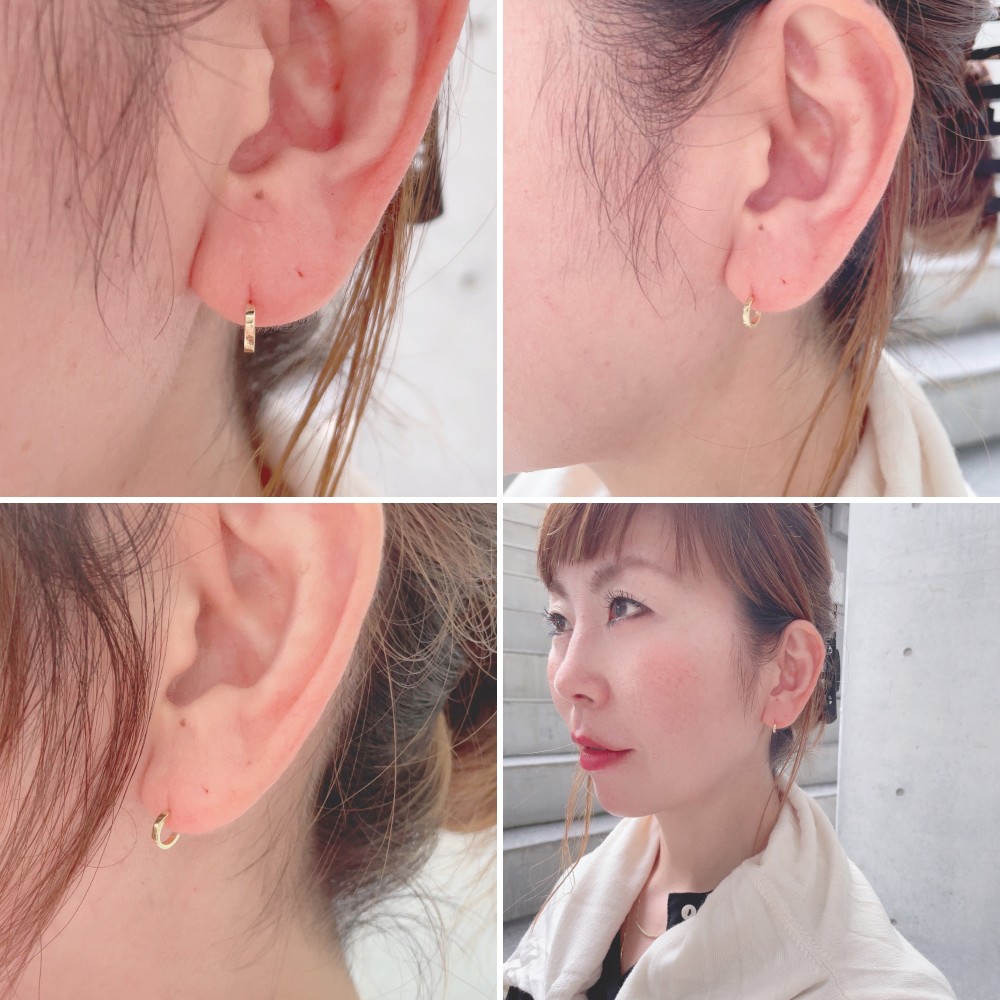 ピナコテーカ 756 タイニー ブライト 極小 シンプル フープピアス S 18金 片耳 ,pinacoteca Tiny Bright Hoop S Earring K18