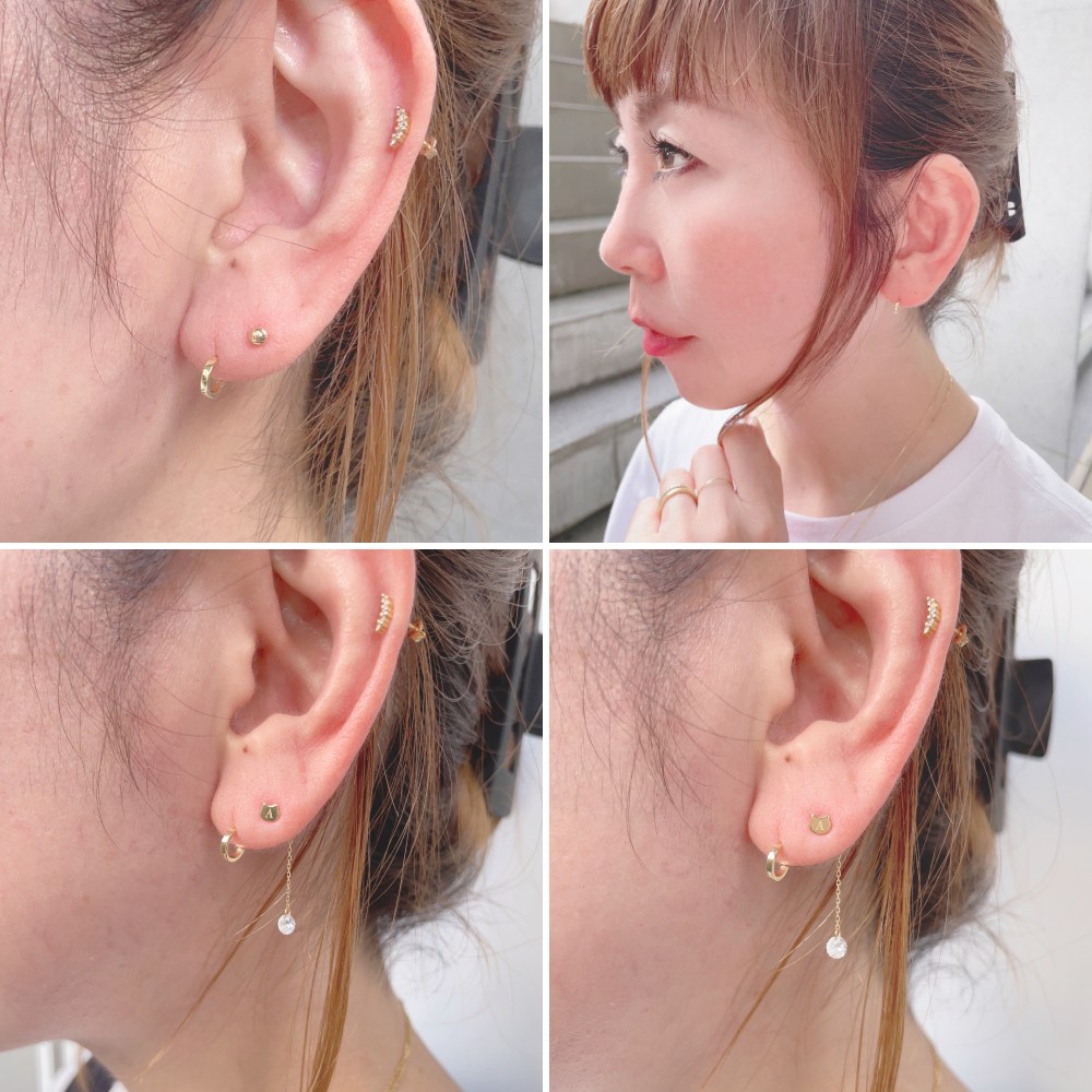 ピナコテーカ 756 タイニー ブライト 極小 シンプル フープピアス S 18金 片耳 ,pinacoteca Tiny Bright Hoop S Earring K18