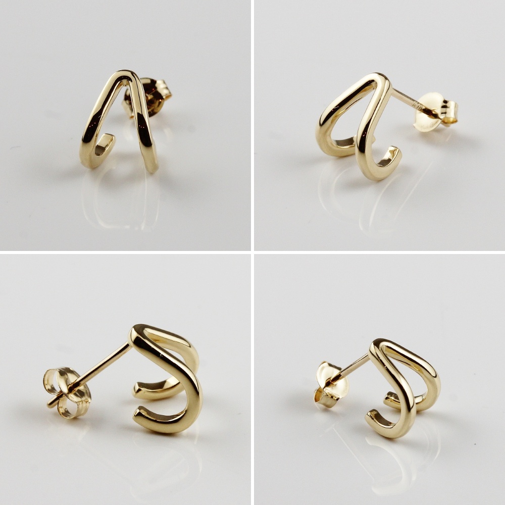 ピナコテーカ 760 タイニー ダブル フープ スタッド ピアス 片耳 18金,pinacoteca Tiny Double Hoop Stud Earrings K18