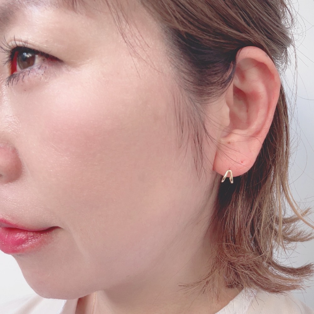 ピナコテーカ 760 タイニー ダブル フープ スタッド ピアス 片耳 18金,pinacoteca Tiny Double Hoop Stud Earrings K18