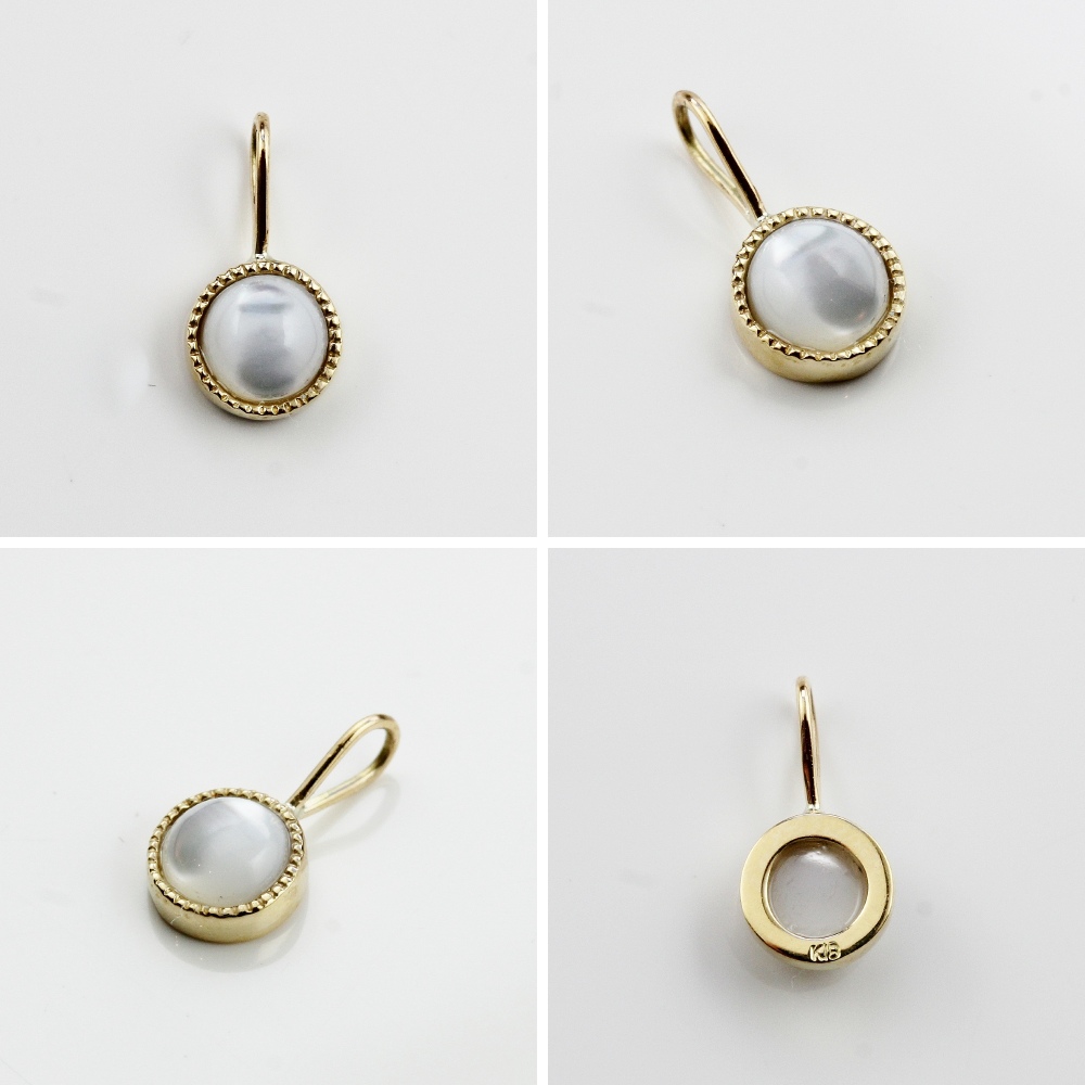 ピナコテーカ 764 マザーオブパール 白蝶貝 ラウンド チャーム 18金,pinacoteca Mother of Pearl Round Charm K18