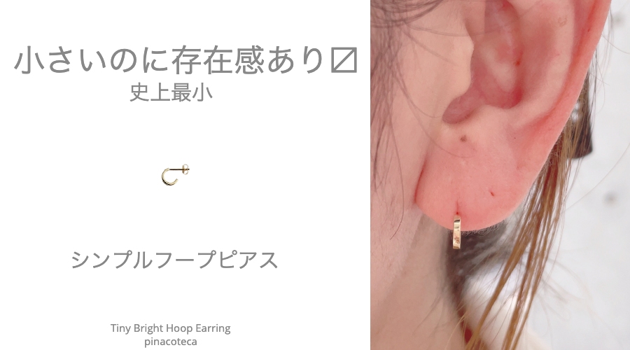 ピナコテーカ タイニー 極小 シンプル フープピアス 18金 片耳 ,pinacoteca Tiny Hoop Earring K18